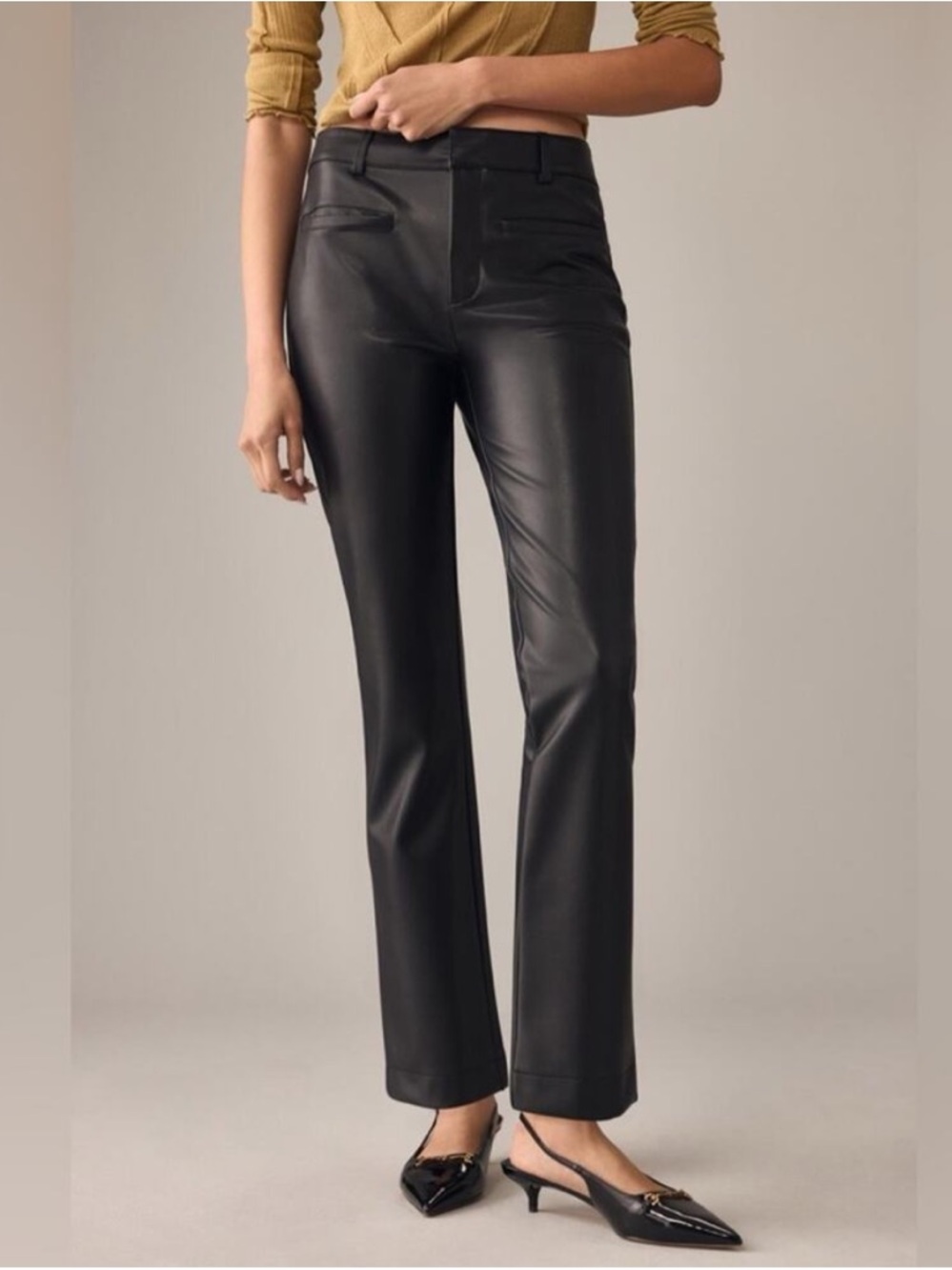 Anthropologie Maeve The Essential Slim-Kick Pants Faux Leather Size 30